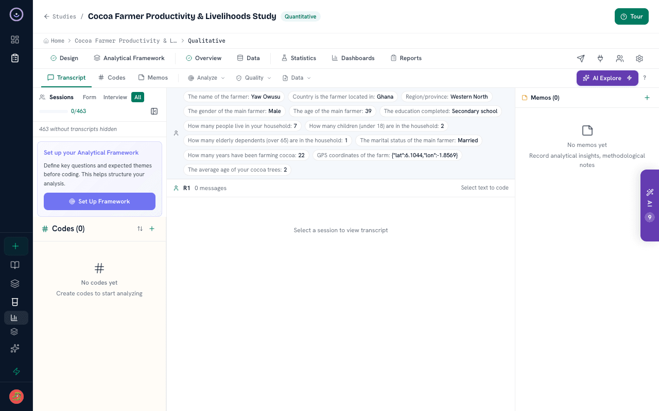 Heurista qualitative analysis workspace for team coding and memo review