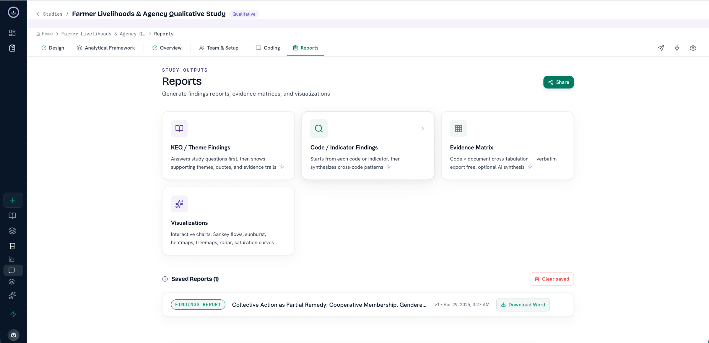 Report options